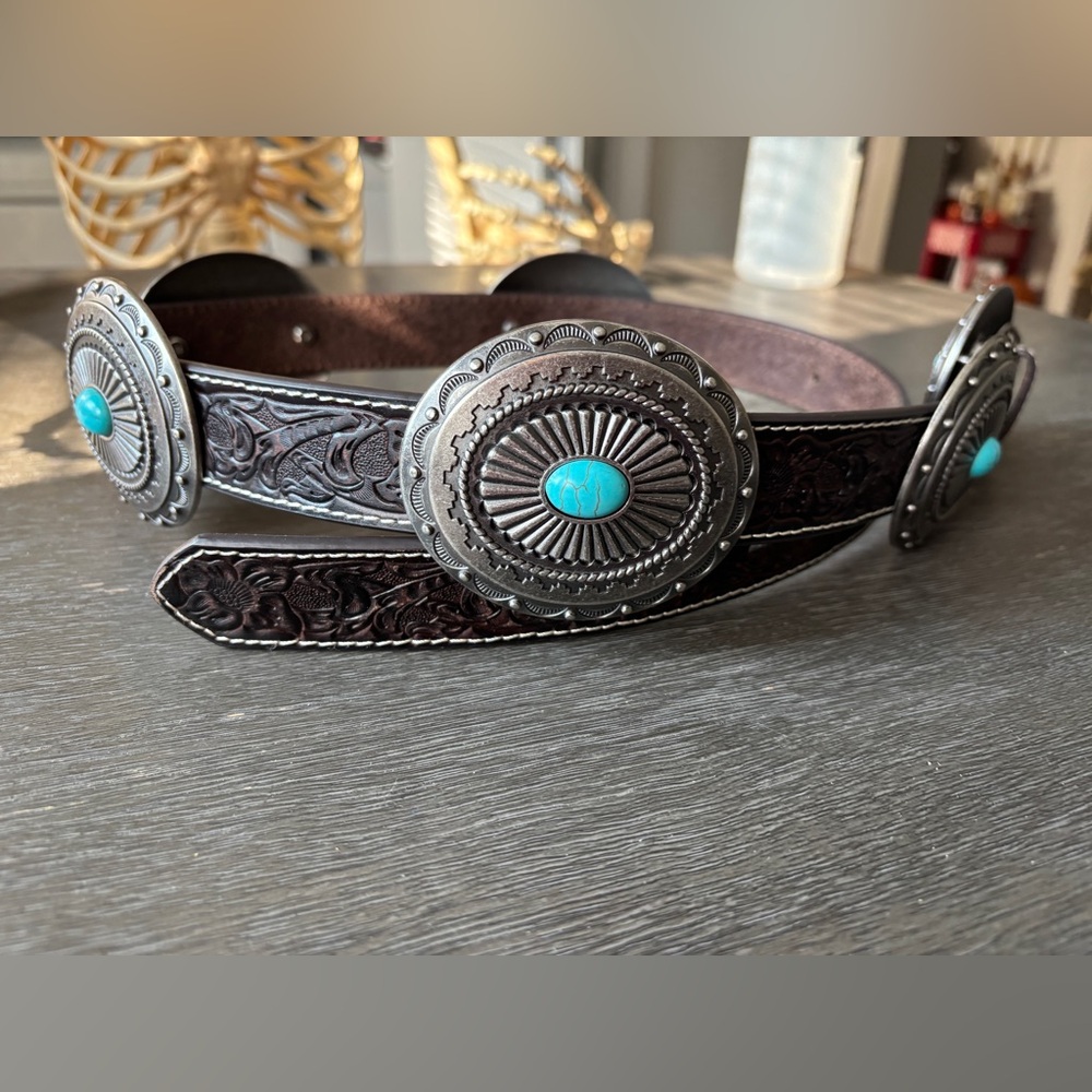Ariat Turquoise Concho Leather Belt